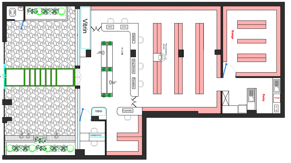 طراحی پلان داروخانه
